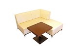 Kanapa barowa sofa system soho A+B+C +stolik barowy na podstawie metalowej